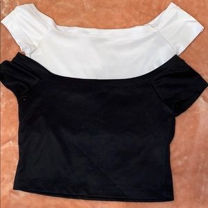 Black and white off the shoulder bundle